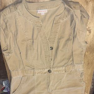 Knox Rose Beige Button Jumpsuit